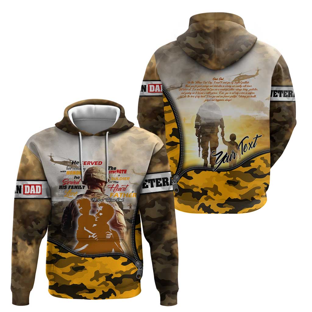 Veteran Dad Hoodie The Strength of a Soldier - The Heart of a Father DT02