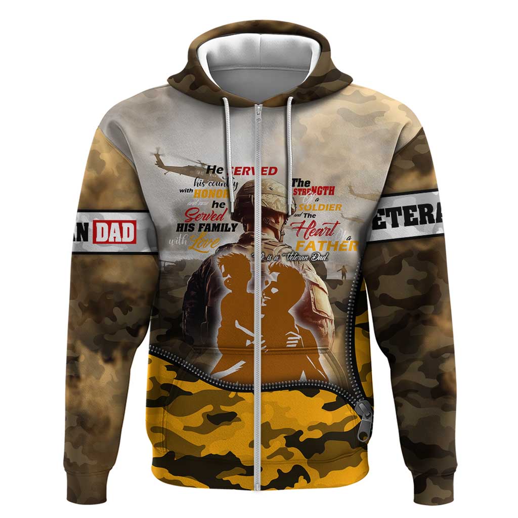 Veteran Dad Hoodie The Strength of a Soldier - The Heart of a Father DT02