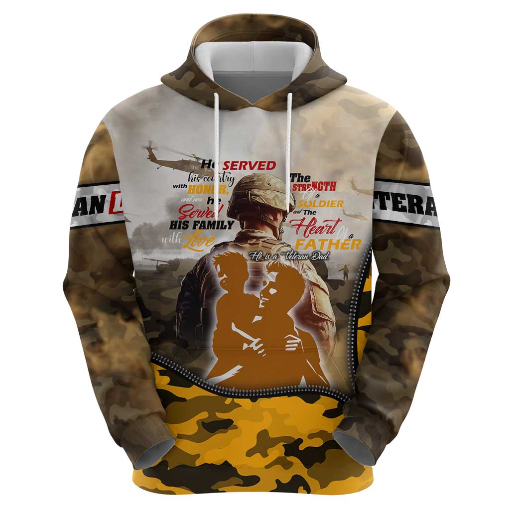 Veteran Dad Hoodie The Strength of a Soldier - The Heart of a Father DT02