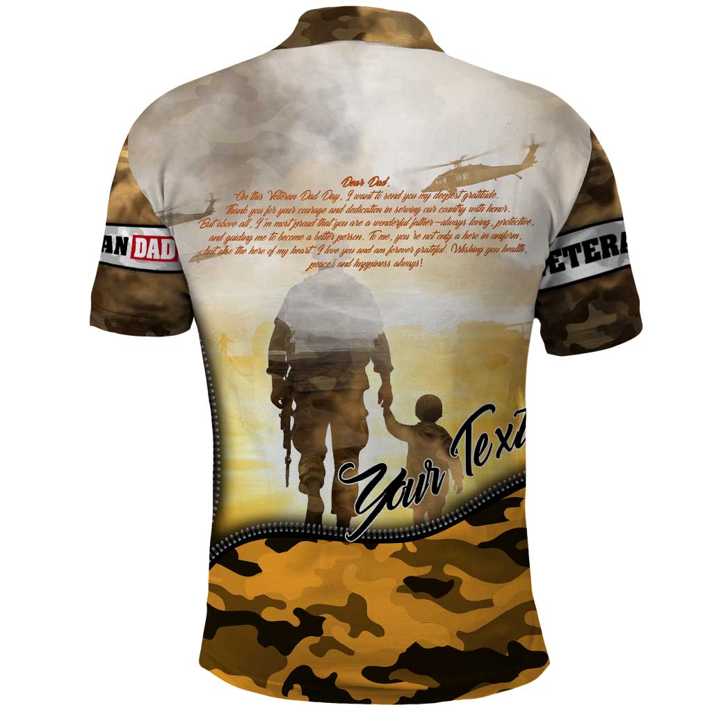 Veteran Dad Polo Shirt The Strength of a Soldier - The Heart of a Father DT02