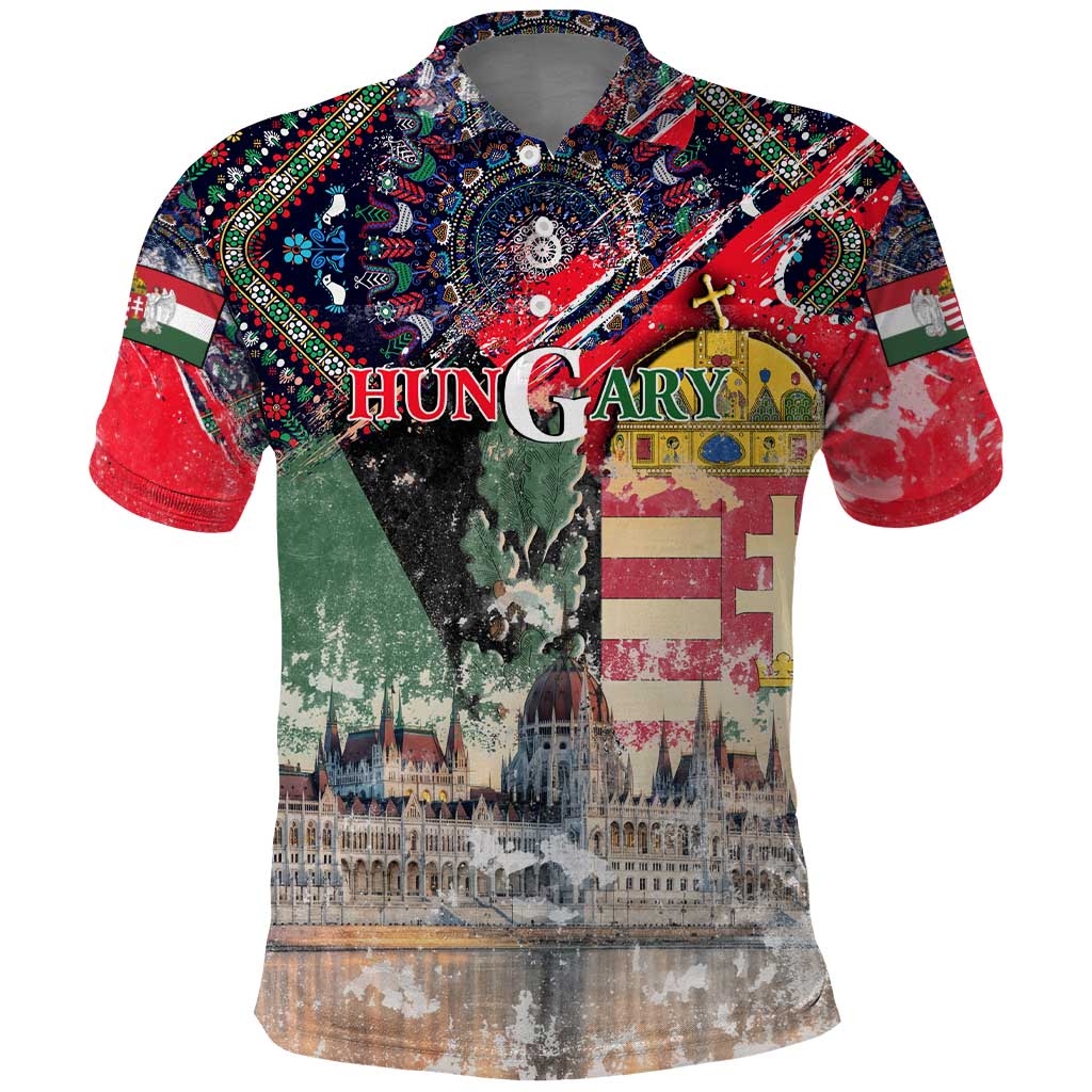 Hungary One Flag One Heart Polo Shirt Heritage in Colors DT02