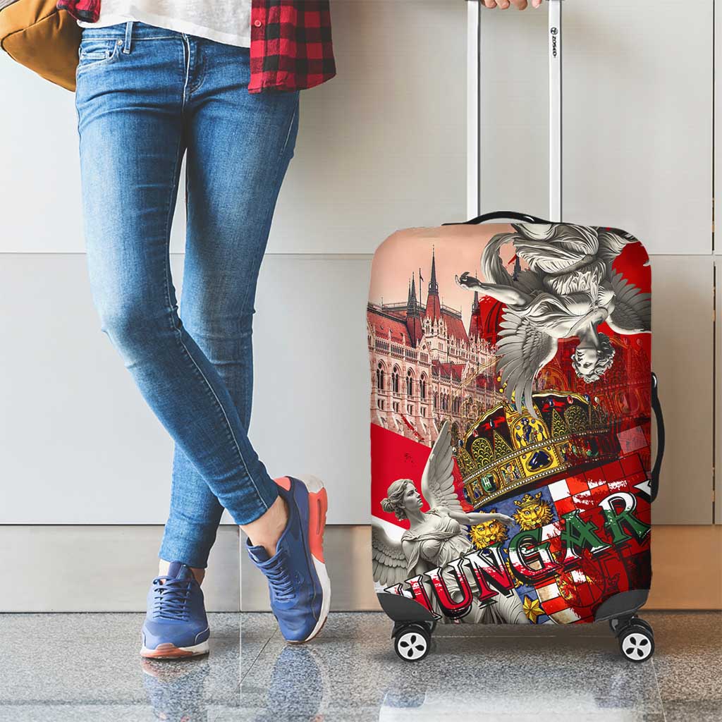 Hungary Luggage Cover Crowned with History Guarded by Angels DT02