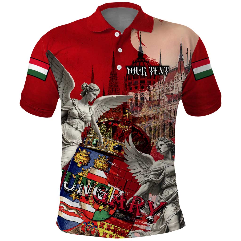 Hungary Polo Shirt Crowned with History Guarded by Angels DT02