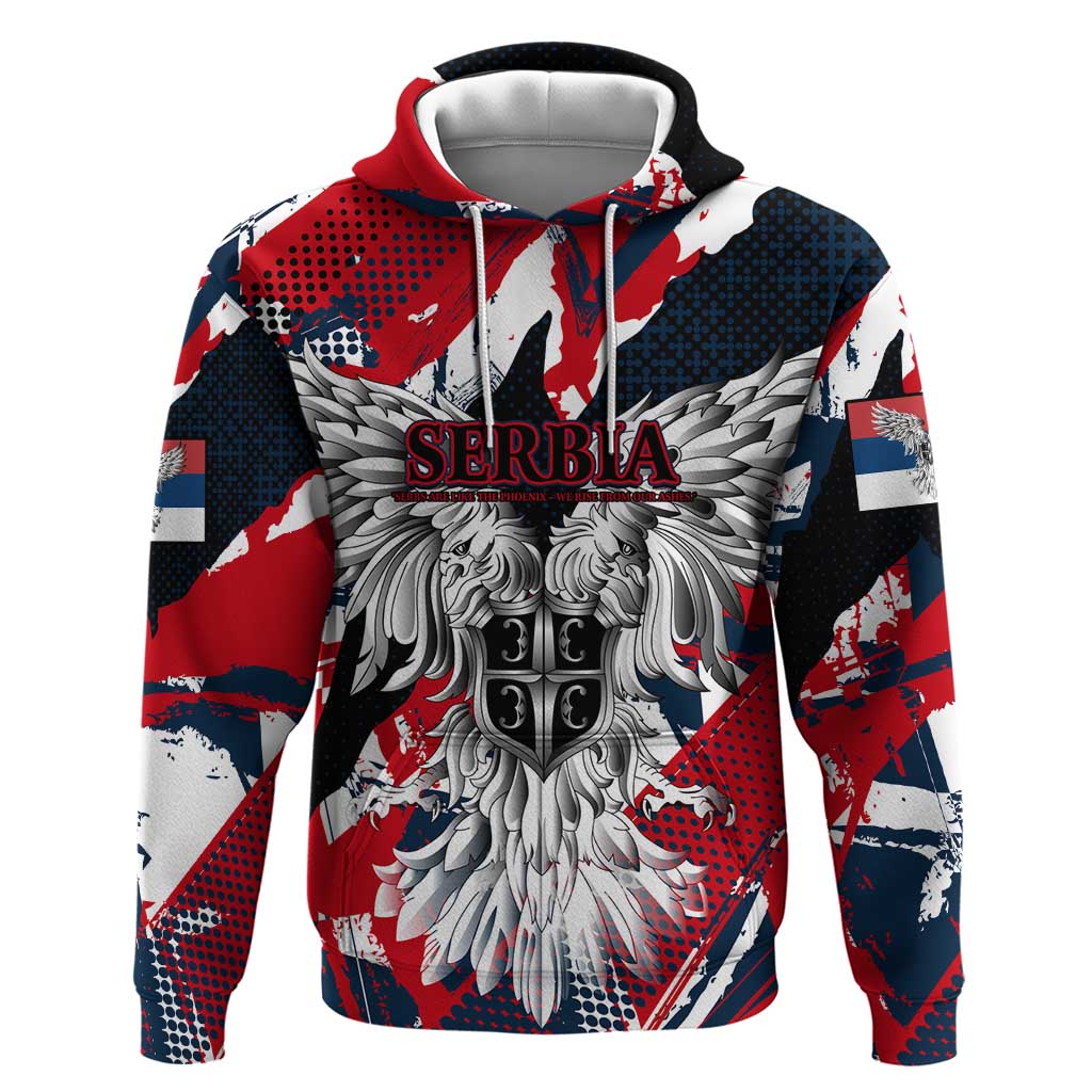 Serbia Hoodie Like the Phoenix Rising from Ashes with Pride and Power DT02