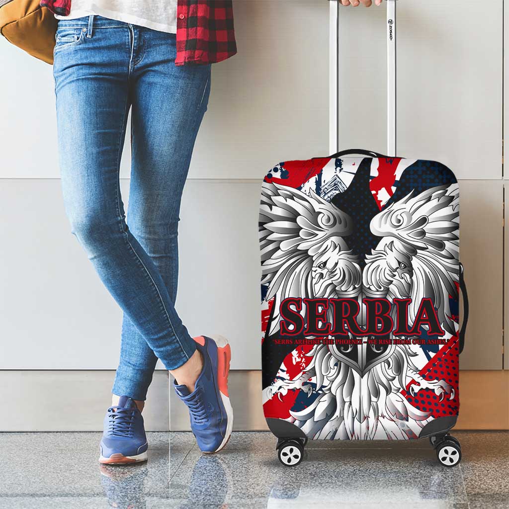 Serbia Luggage Cover Like the Phoenix  Rising from Ashes with Pride and Power DT02