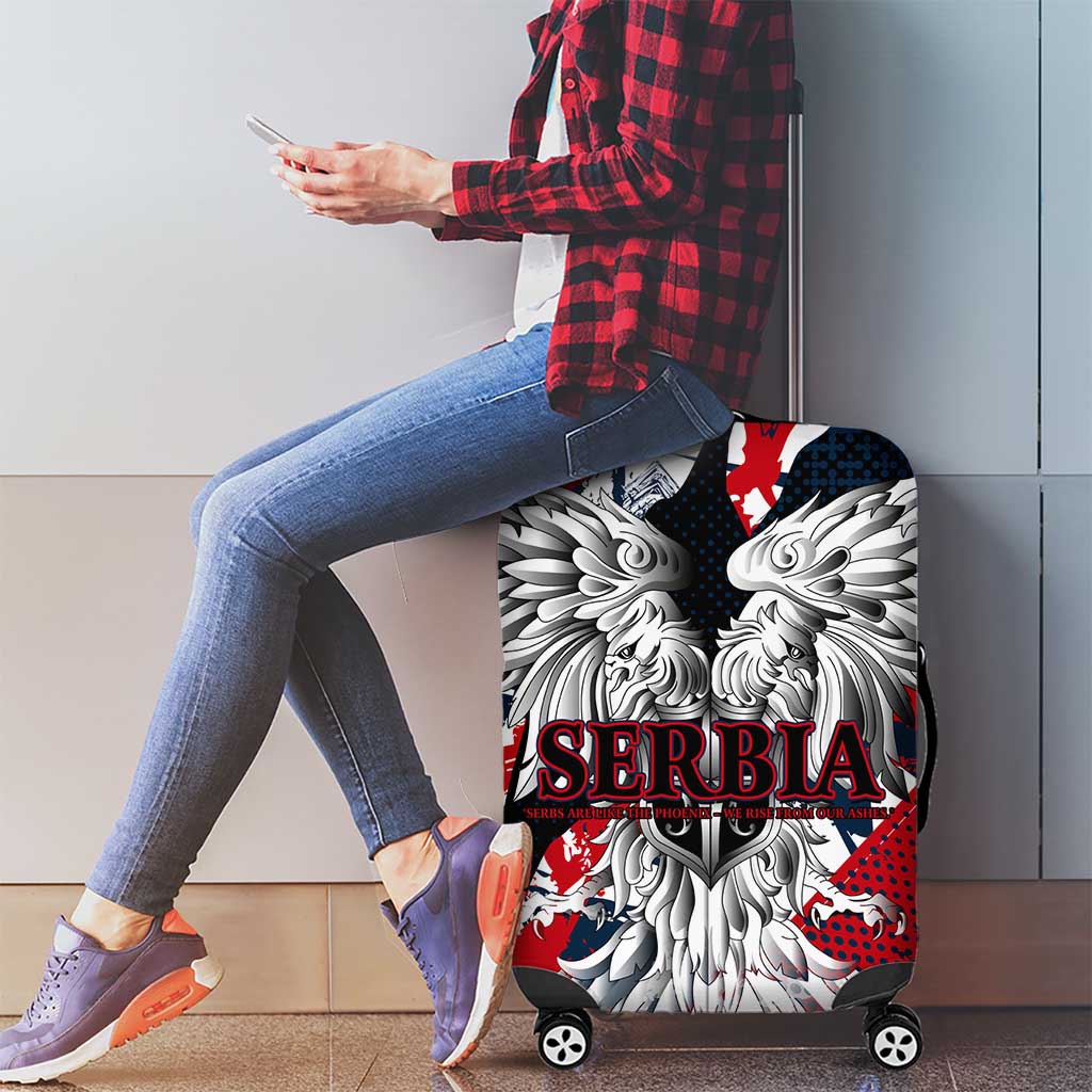 Serbia Luggage Cover Like the Phoenix  Rising from Ashes with Pride and Power DT02