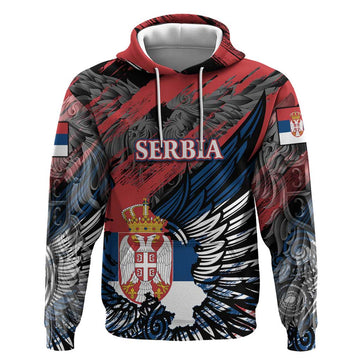 Serbia Hoodie Wings of the Nation Crown of Heritage DT02