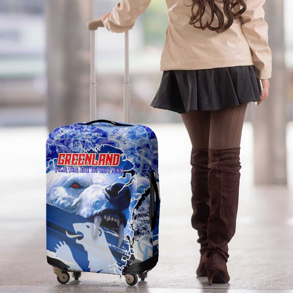 Greenland Luggage Cover Polar Bear Power You Snow Much DT02