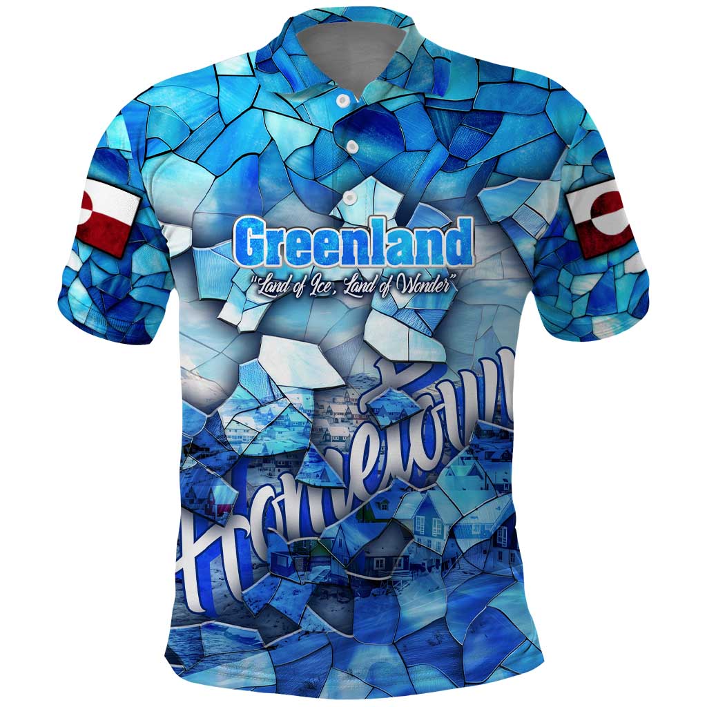 Greenland Hometown Polo Shirt Land of Ice Land of Wonder Land of Heart DT02