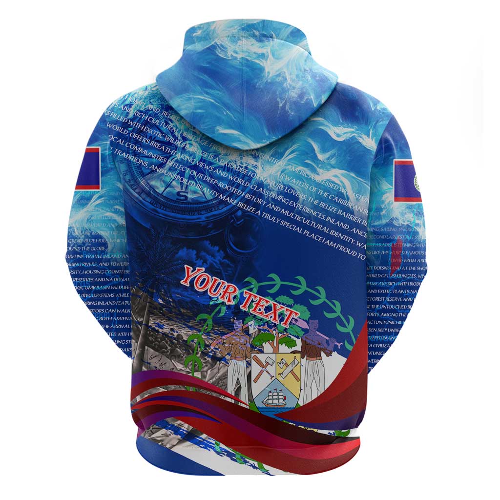 Belize One Flag One Heart Hoodie Caribbean Heartbeat - Where Compass Meets Culture DT02