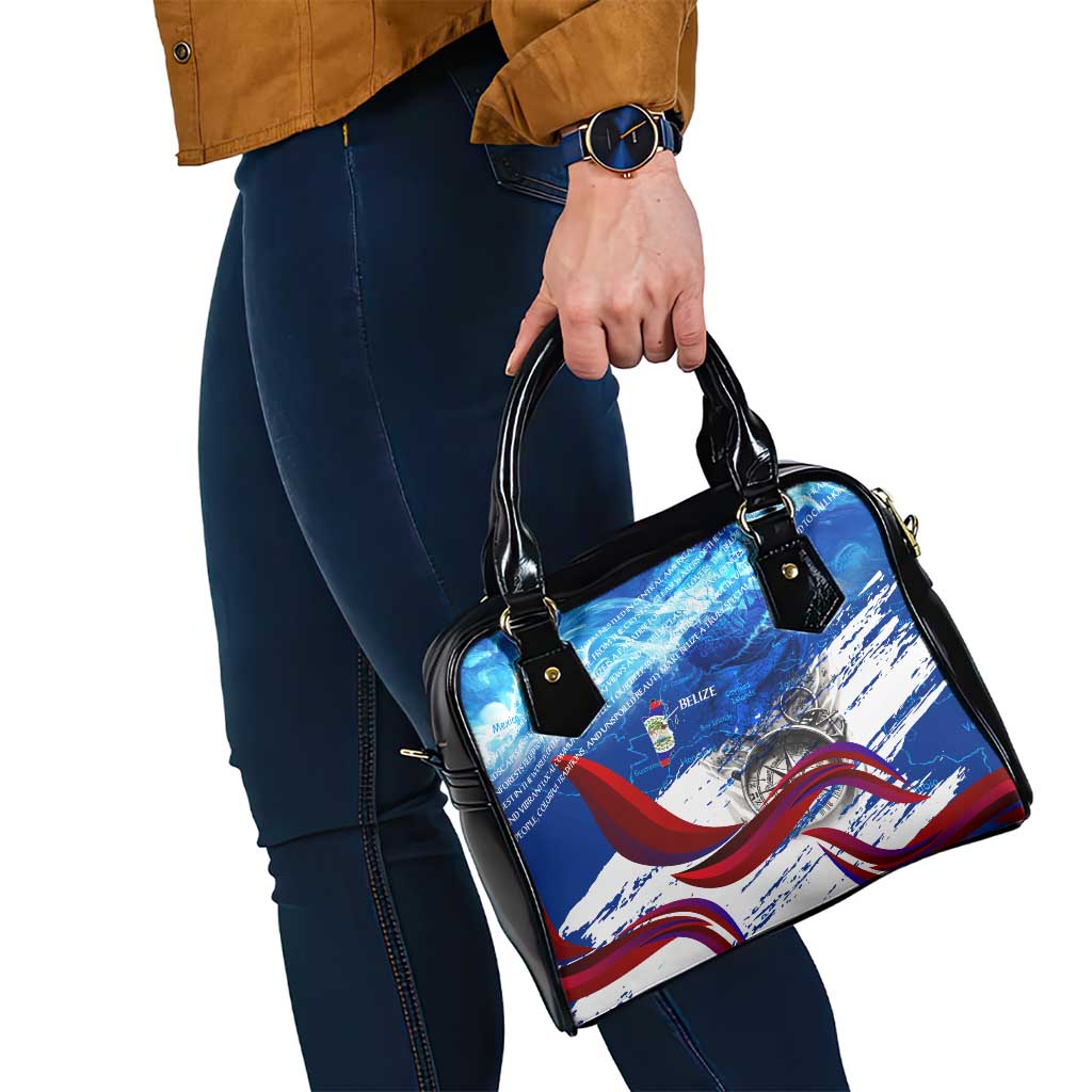 Belize One Flag One Heart Shoulder Handbag Caribbean Heartbeat - Where Compass Meets Culture DT02