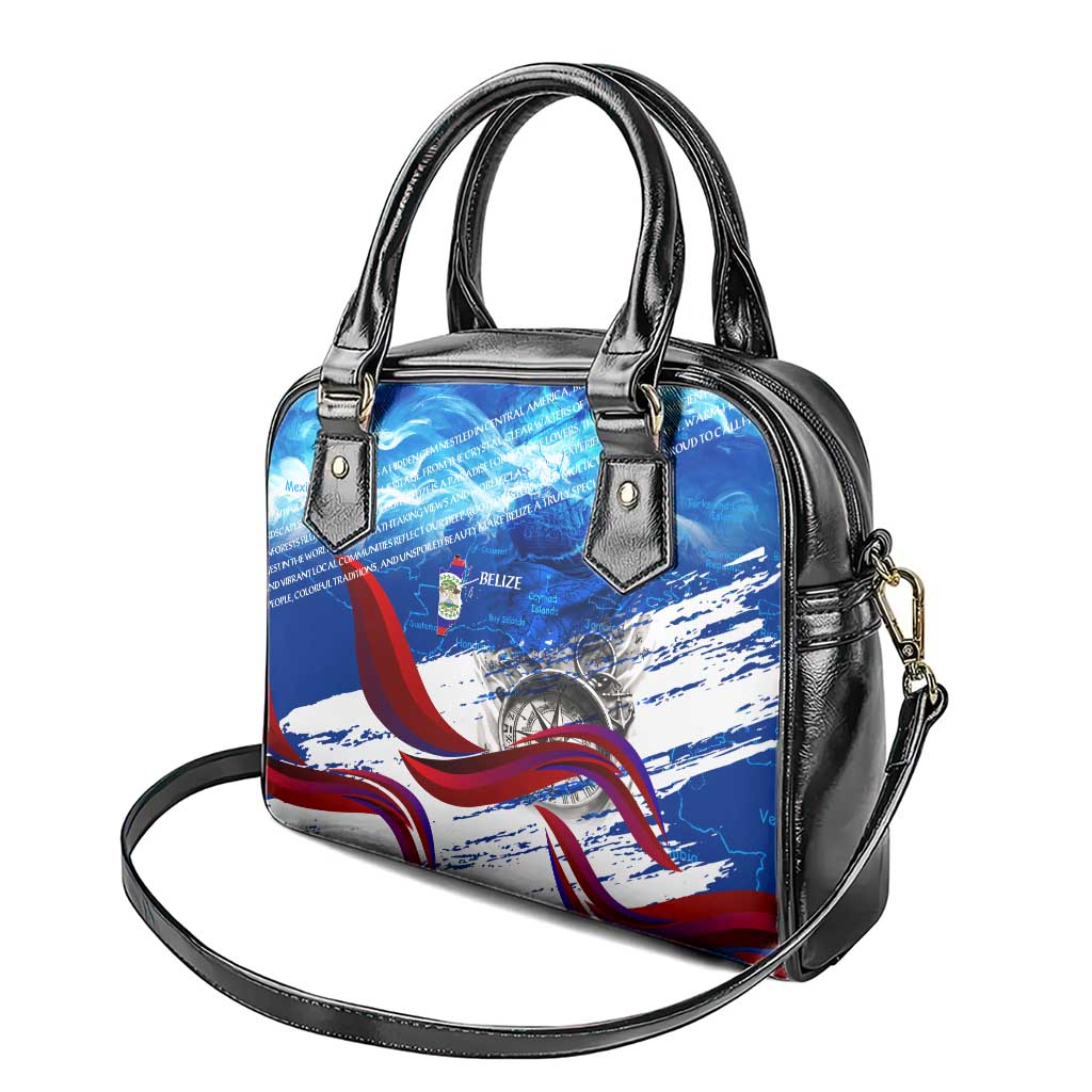 Belize One Flag One Heart Shoulder Handbag Caribbean Heartbeat - Where Compass Meets Culture DT02