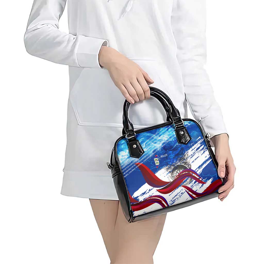 Belize One Flag One Heart Shoulder Handbag Caribbean Heartbeat - Where Compass Meets Culture DT02