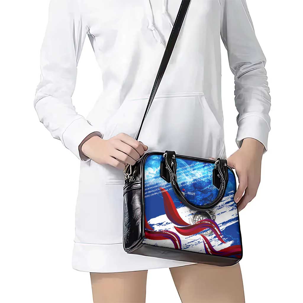 Belize One Flag One Heart Shoulder Handbag Caribbean Heartbeat - Where Compass Meets Culture DT02