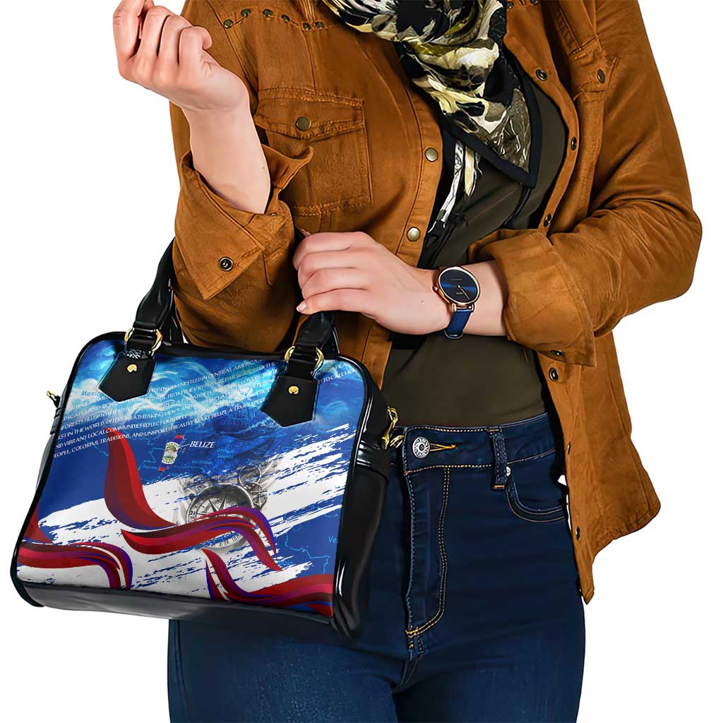 Belize One Flag One Heart Shoulder Handbag Caribbean Heartbeat - Where Compass Meets Culture DT02