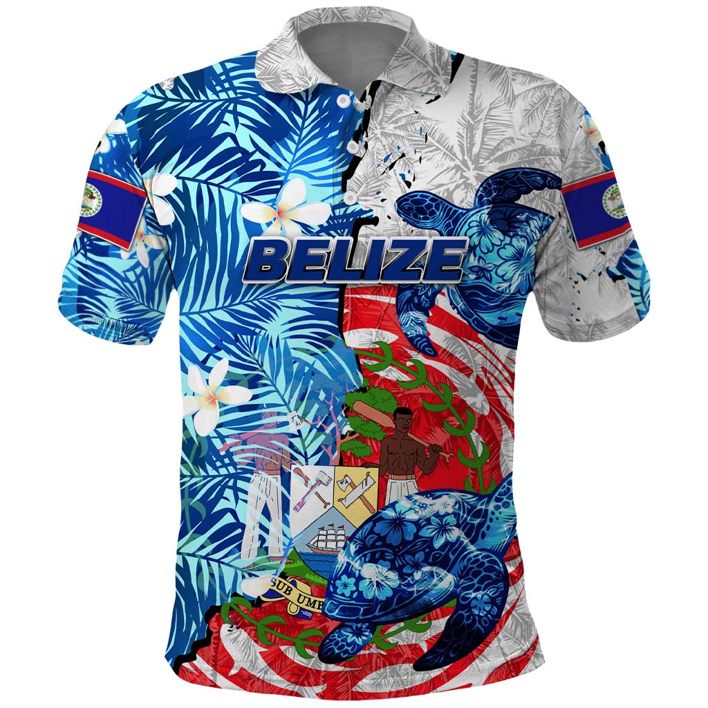 Sea Turtle Belize Polo Shirt Ocean Soul Tropical Spirit DT02