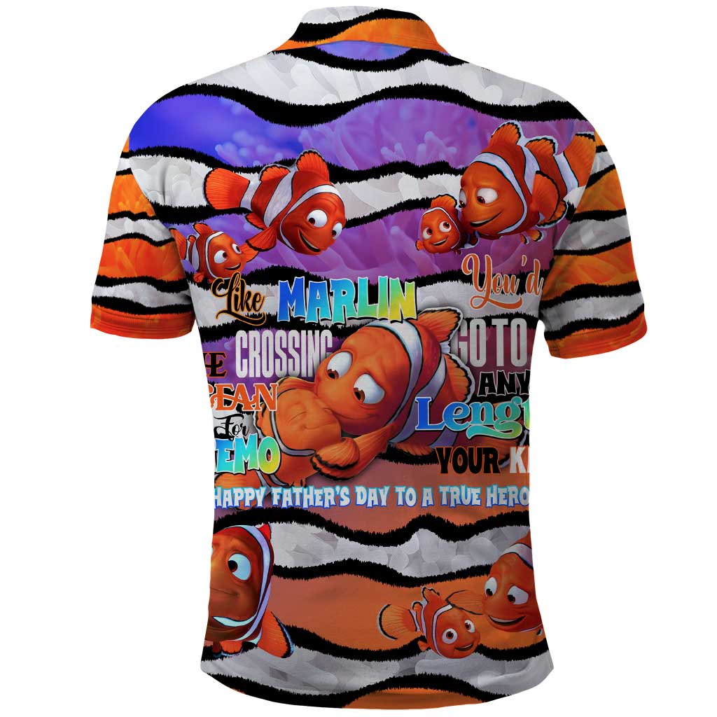 The Ocean Best Dad Polo Shirt Like Marlin Happy Fathers Day To a True Hero DT02