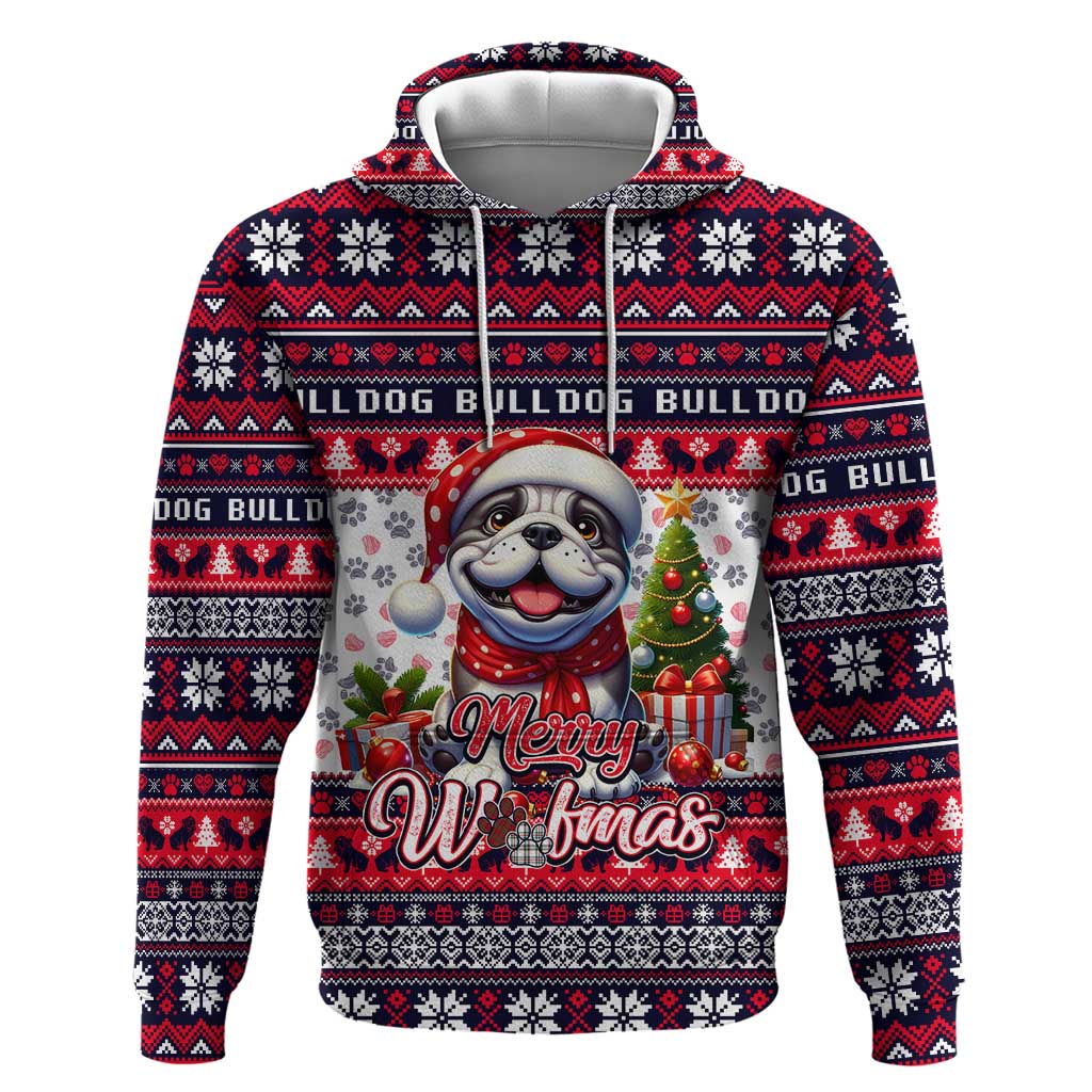 Bulldog Merry Woofmas Hoodie Christmas Dog Art Style DT02
