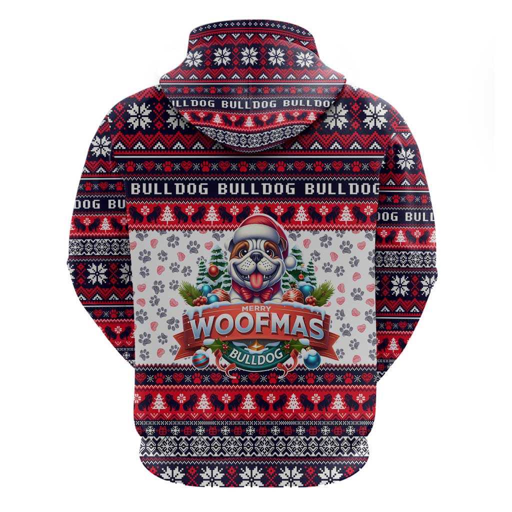 Bulldog Merry Woofmas Hoodie Christmas Dog Art Style DT02