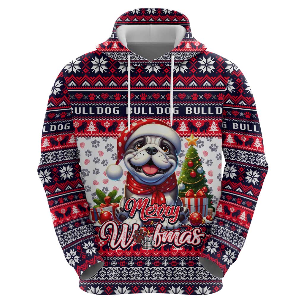 Bulldog Merry Woofmas Hoodie Christmas Dog Art Style DT02