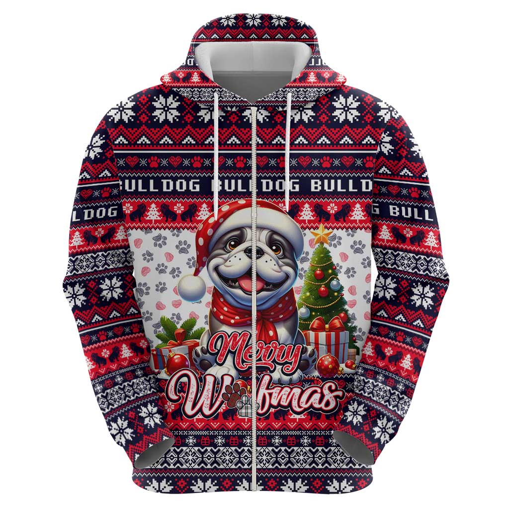Bulldog Merry Woofmas Hoodie Christmas Dog Art Style DT02