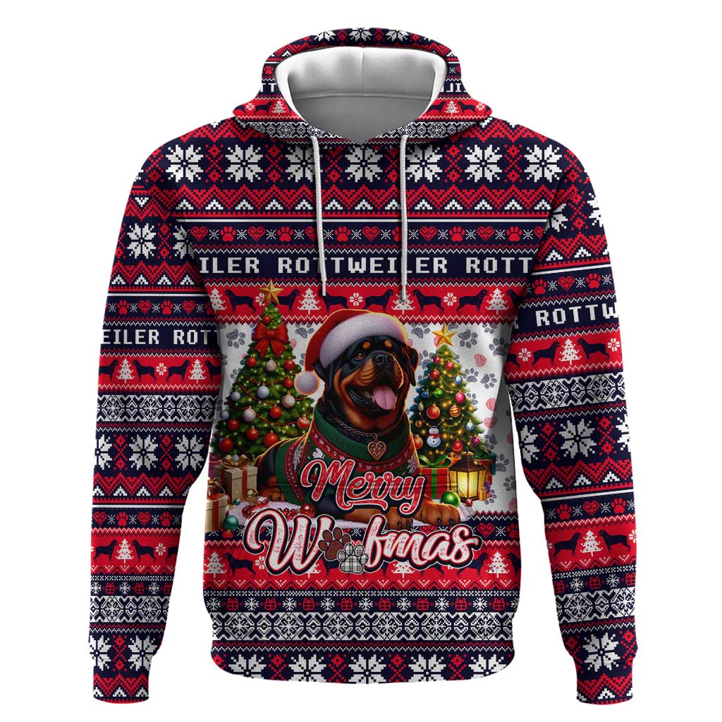 Rottweiler Merry Woofmas Hoodie Christmas Dog Art Style DT02