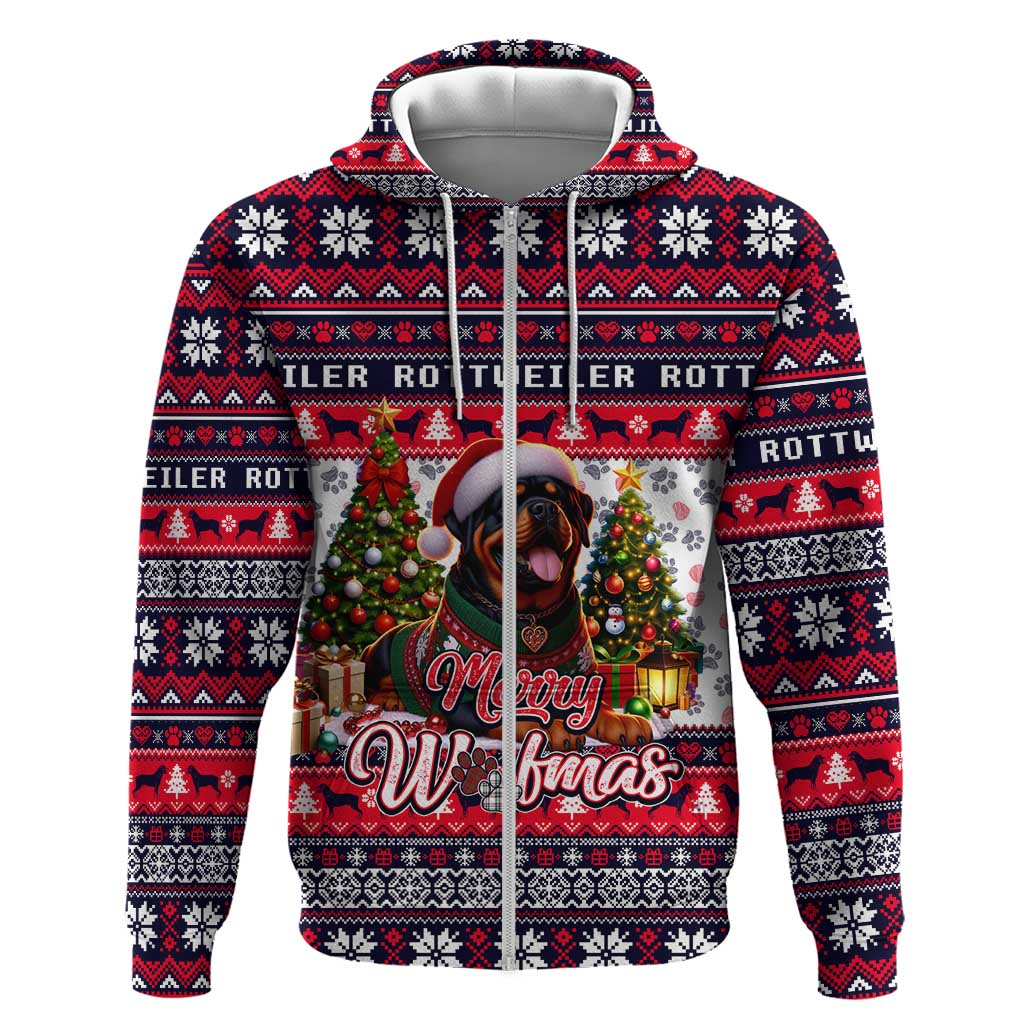 Rottweiler Merry Woofmas Hoodie Christmas Dog Art Style DT02