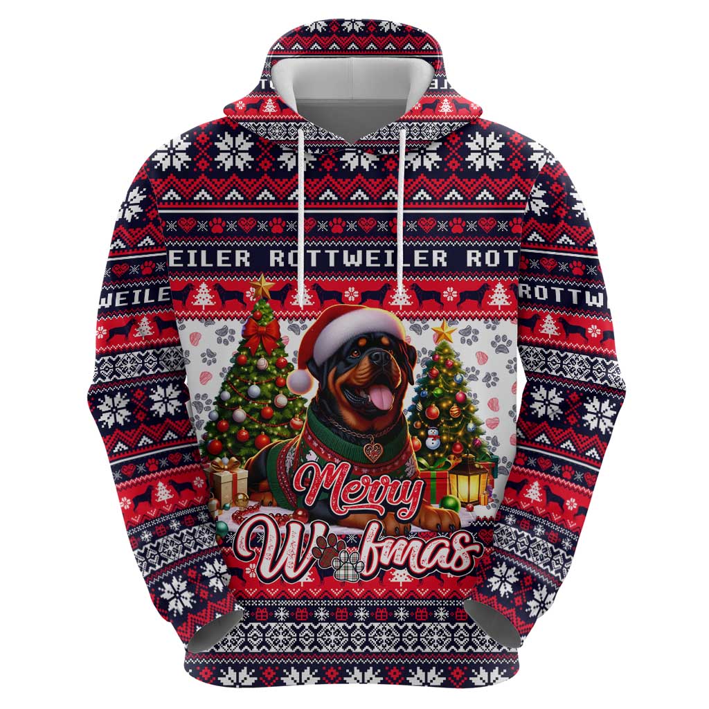 Rottweiler Merry Woofmas Hoodie Christmas Dog Art Style DT02