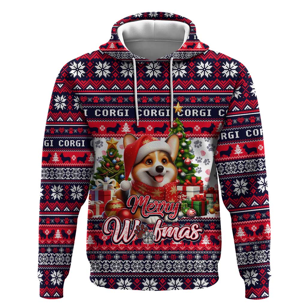 Corgi Merry Woofmas Hoodie Christmas Dog Art Style DT02