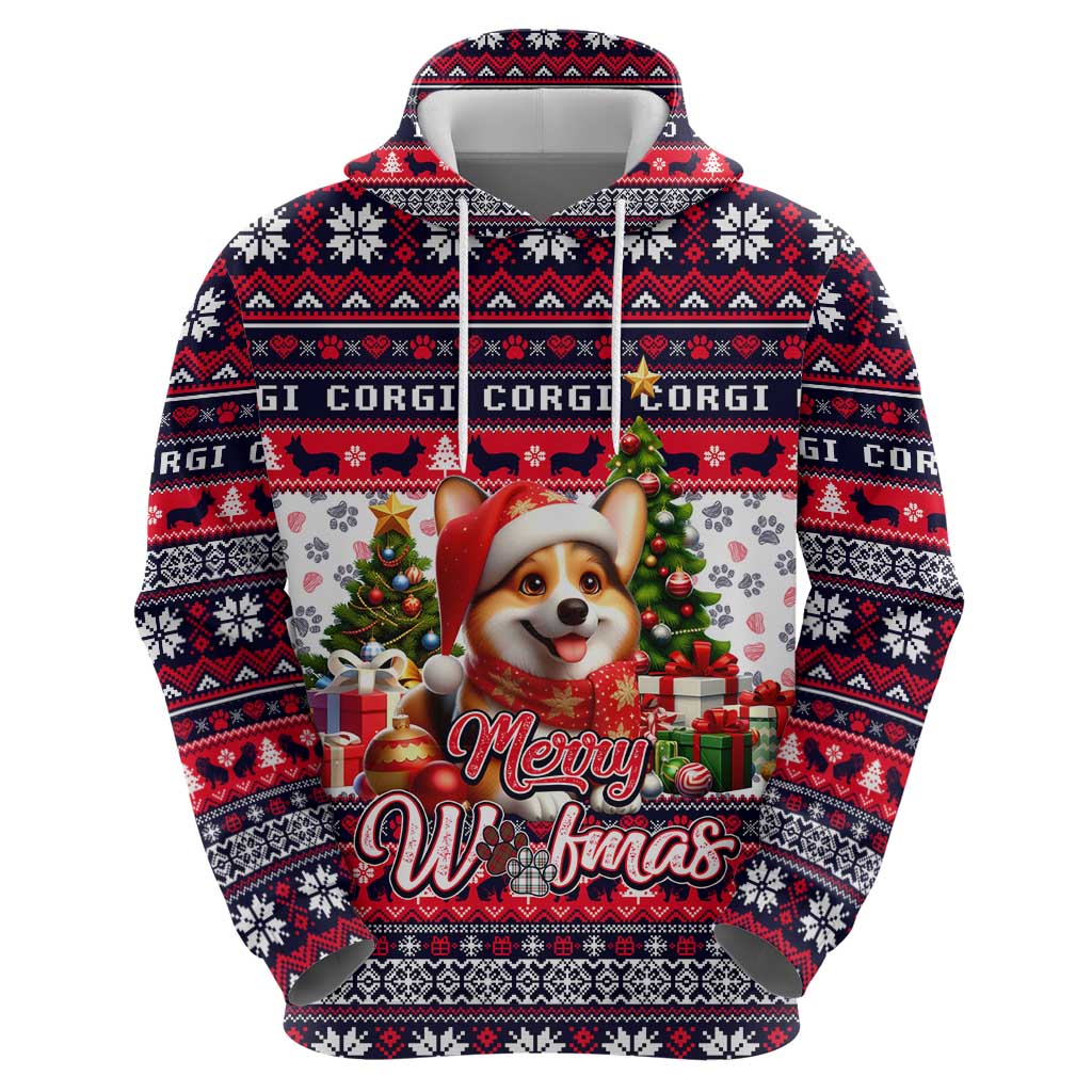 Corgi Merry Woofmas Hoodie Christmas Dog Art Style DT02