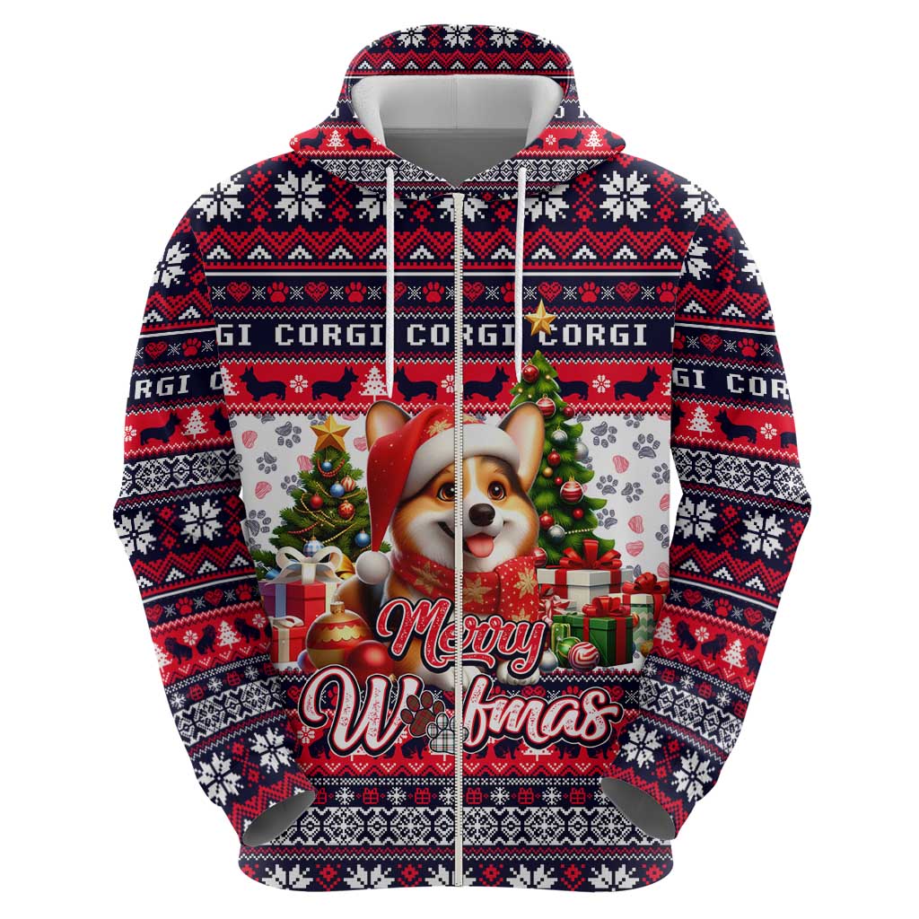 Corgi Merry Woofmas Hoodie Christmas Dog Art Style DT02