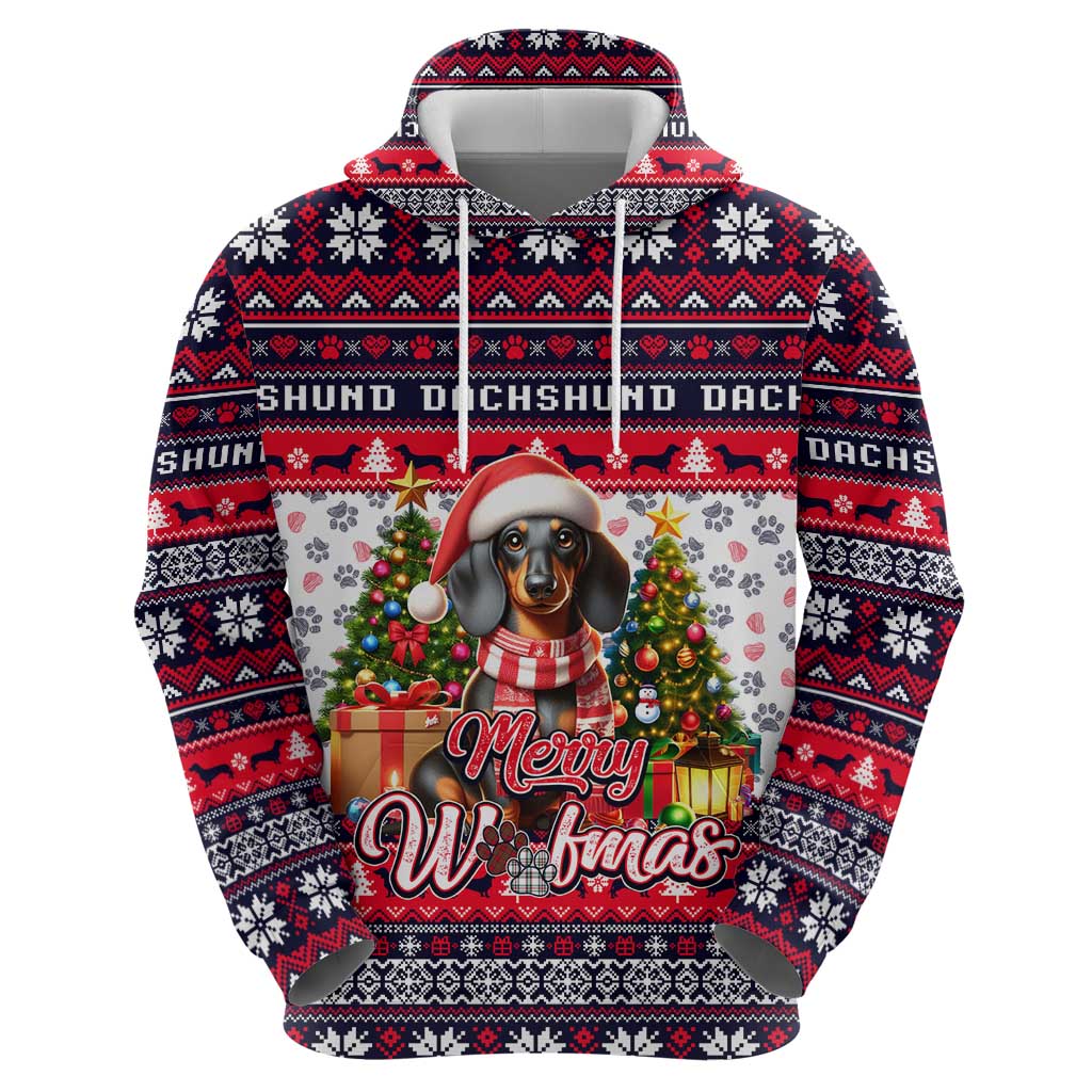 Dachshund Merry Woofmas Hoodie Christmas Dog Art Style DT02