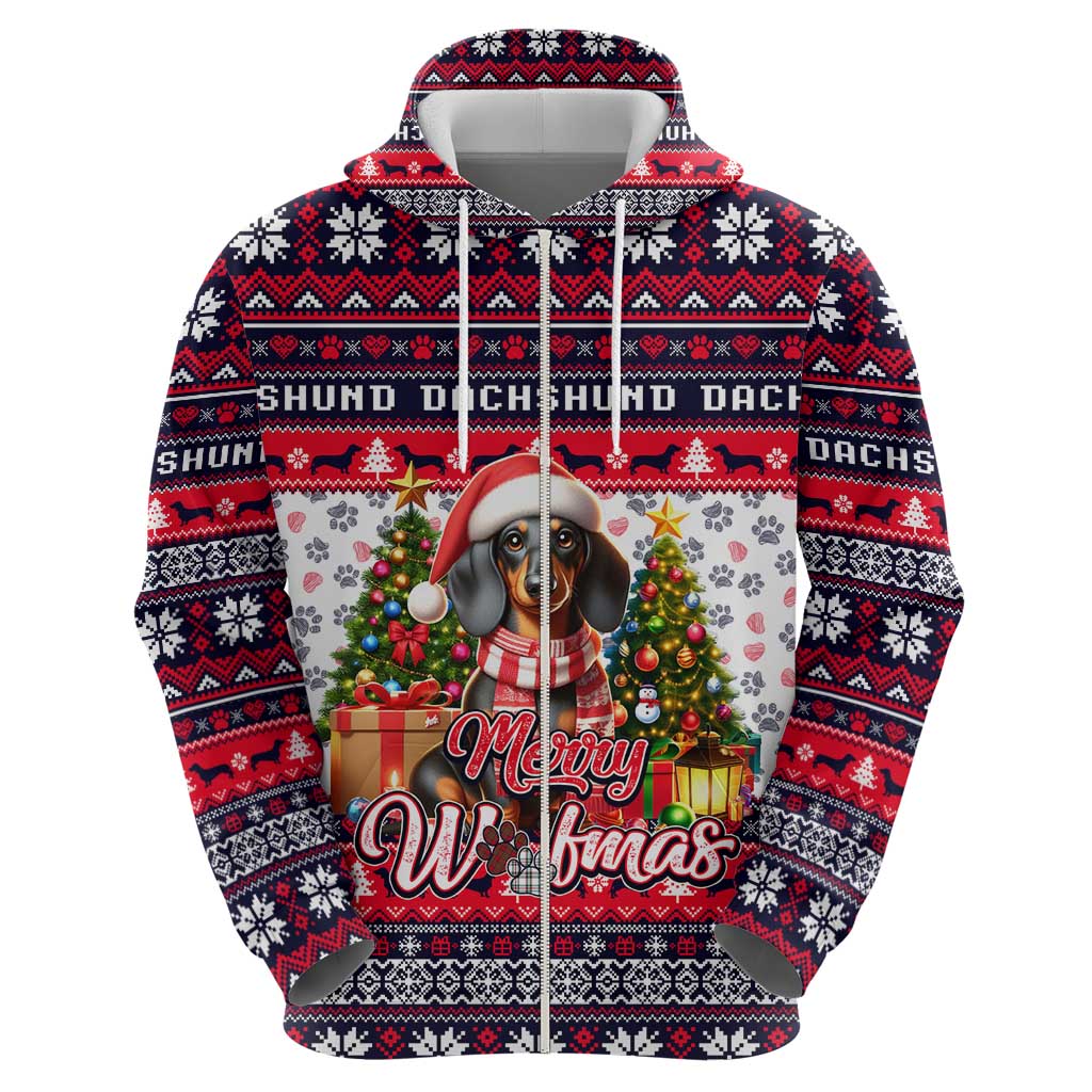 Dachshund Merry Woofmas Hoodie Christmas Dog Art Style DT02
