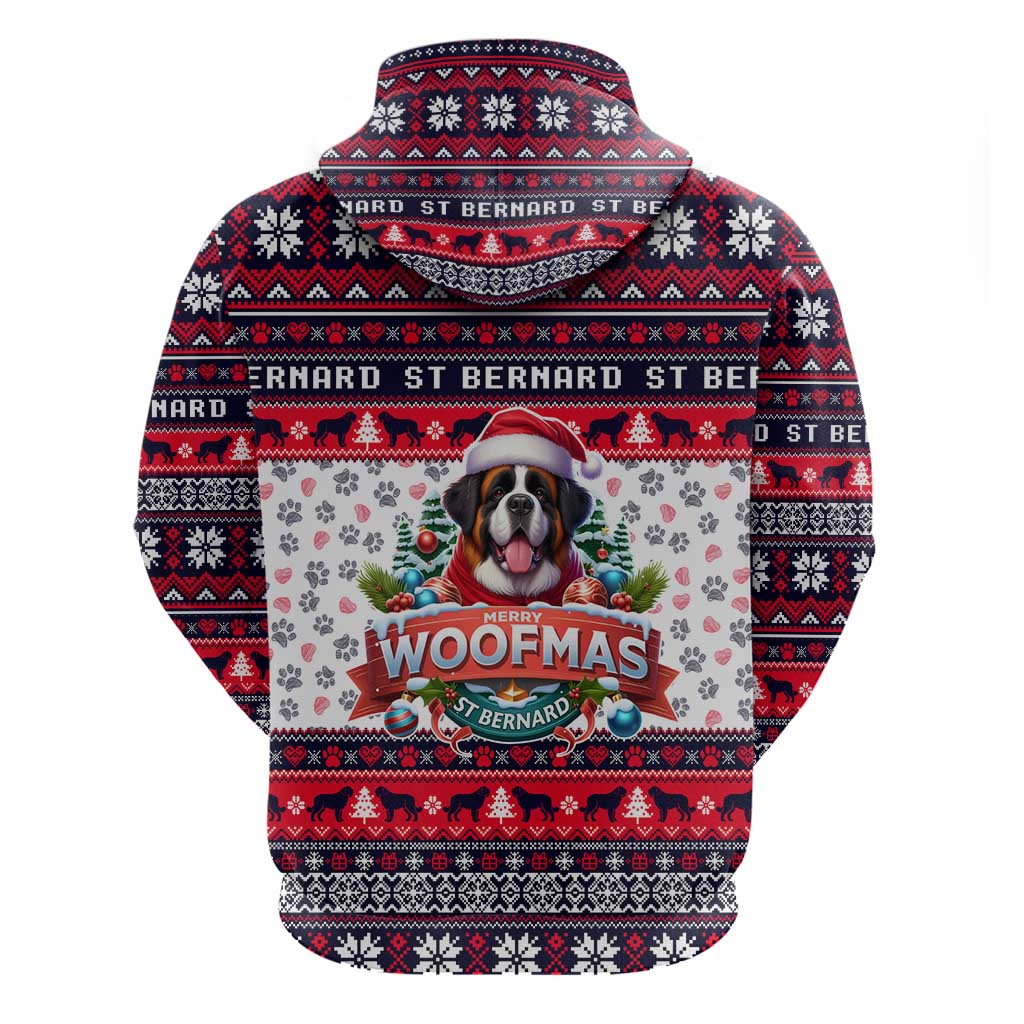 Saint Bernard Merry Woofmas Hoodie Christmas Dog Art Style DT02