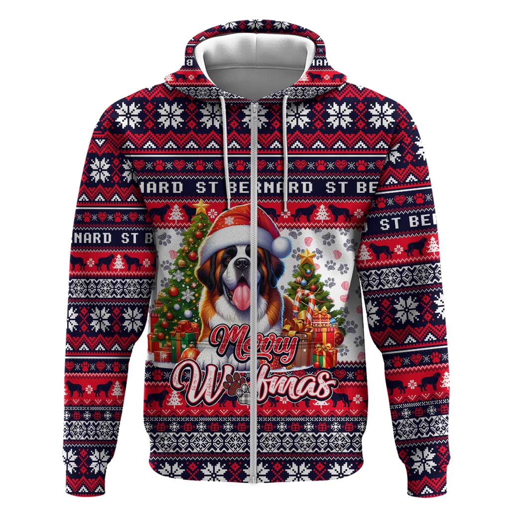 Saint Bernard Merry Woofmas Hoodie Christmas Dog Art Style DT02