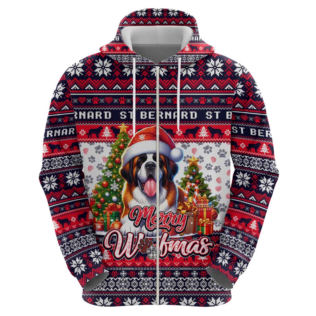 Saint Bernard Merry Woofmas Hoodie Christmas Dog Art Style DT02