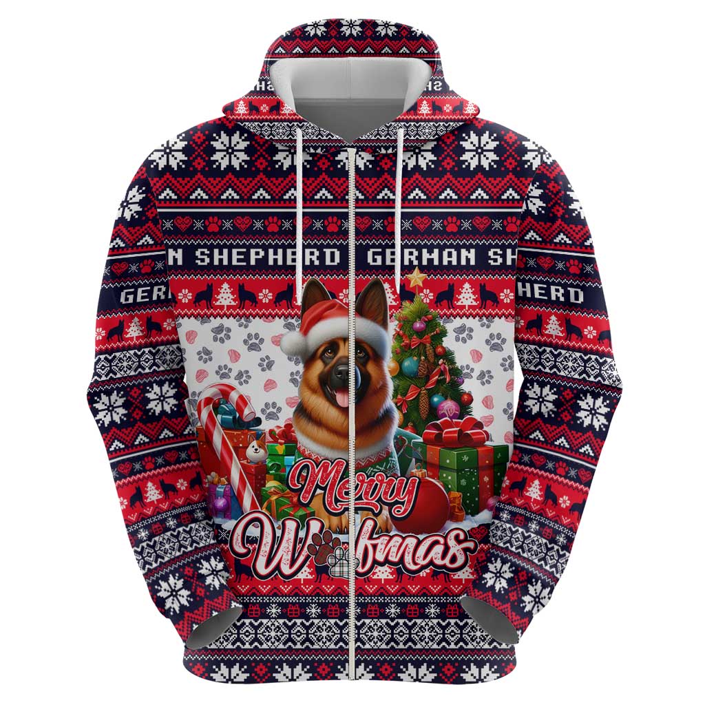 German Shepherd Merry Woofmas Hoodie Christmas Dog Art Style DT02