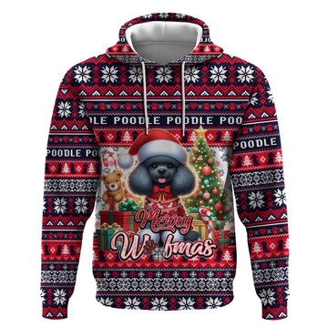 Poodle Merry Woofmas Hoodie Christmas Dog Art Style DT02