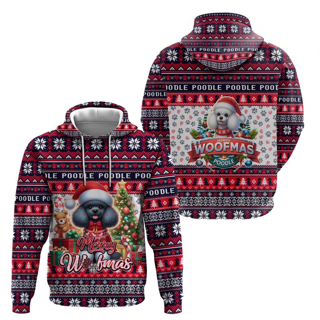 Poodle Merry Woofmas Hoodie Christmas Dog Art Style DT02