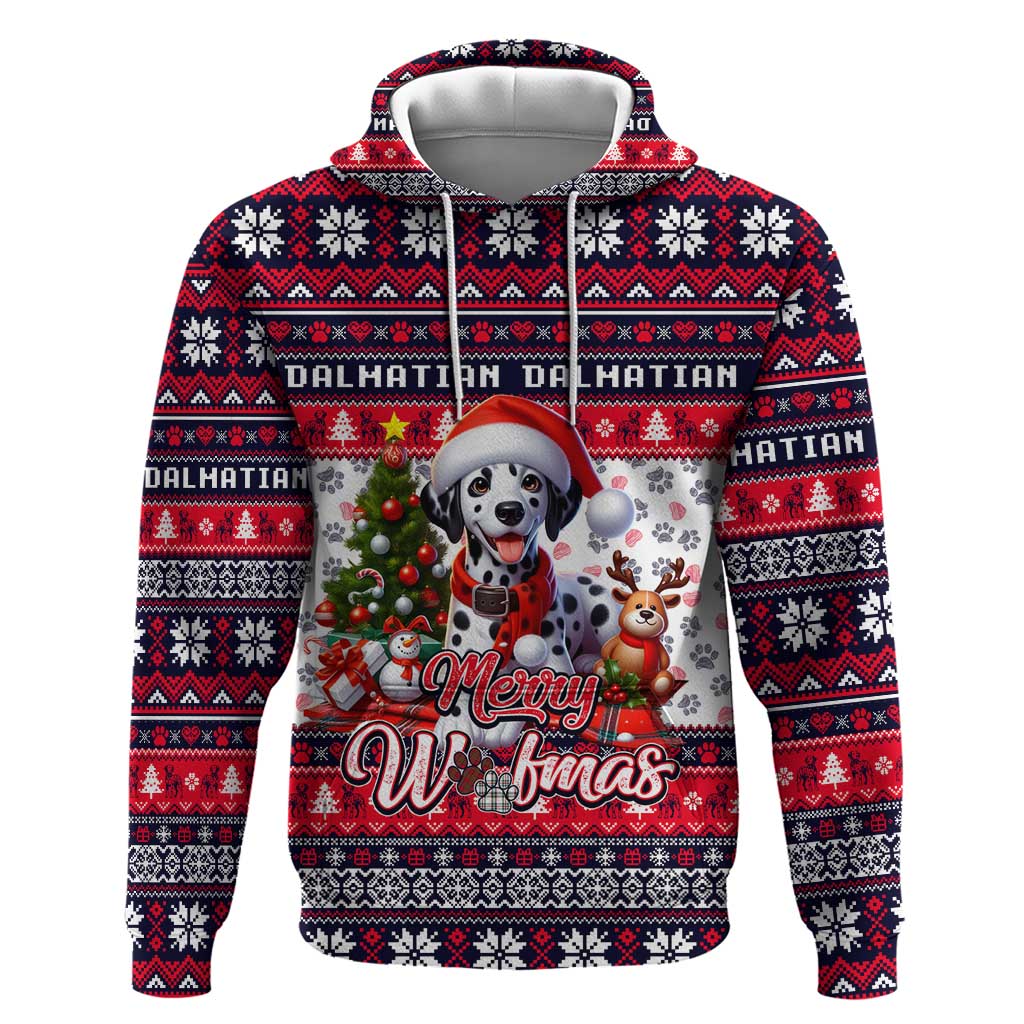 Dalmatian Merry Woofmas Hoodie Christmas Dog Art Style DT02