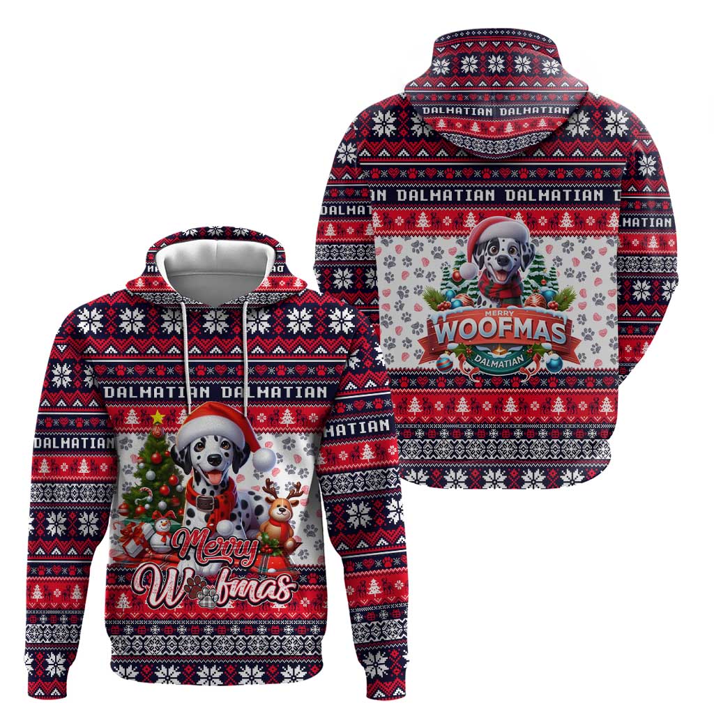 Dalmatian Merry Woofmas Hoodie Christmas Dog Art Style DT02