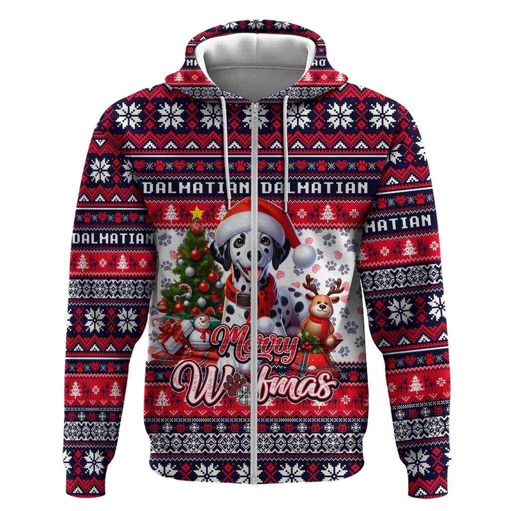 Dalmatian Merry Woofmas Hoodie Christmas Dog Art Style DT02