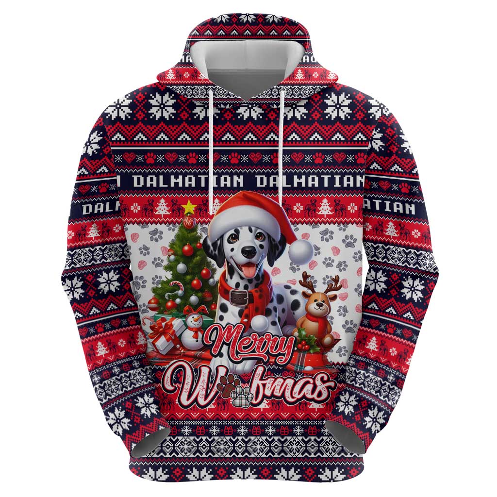 Dalmatian Merry Woofmas Hoodie Christmas Dog Art Style DT02