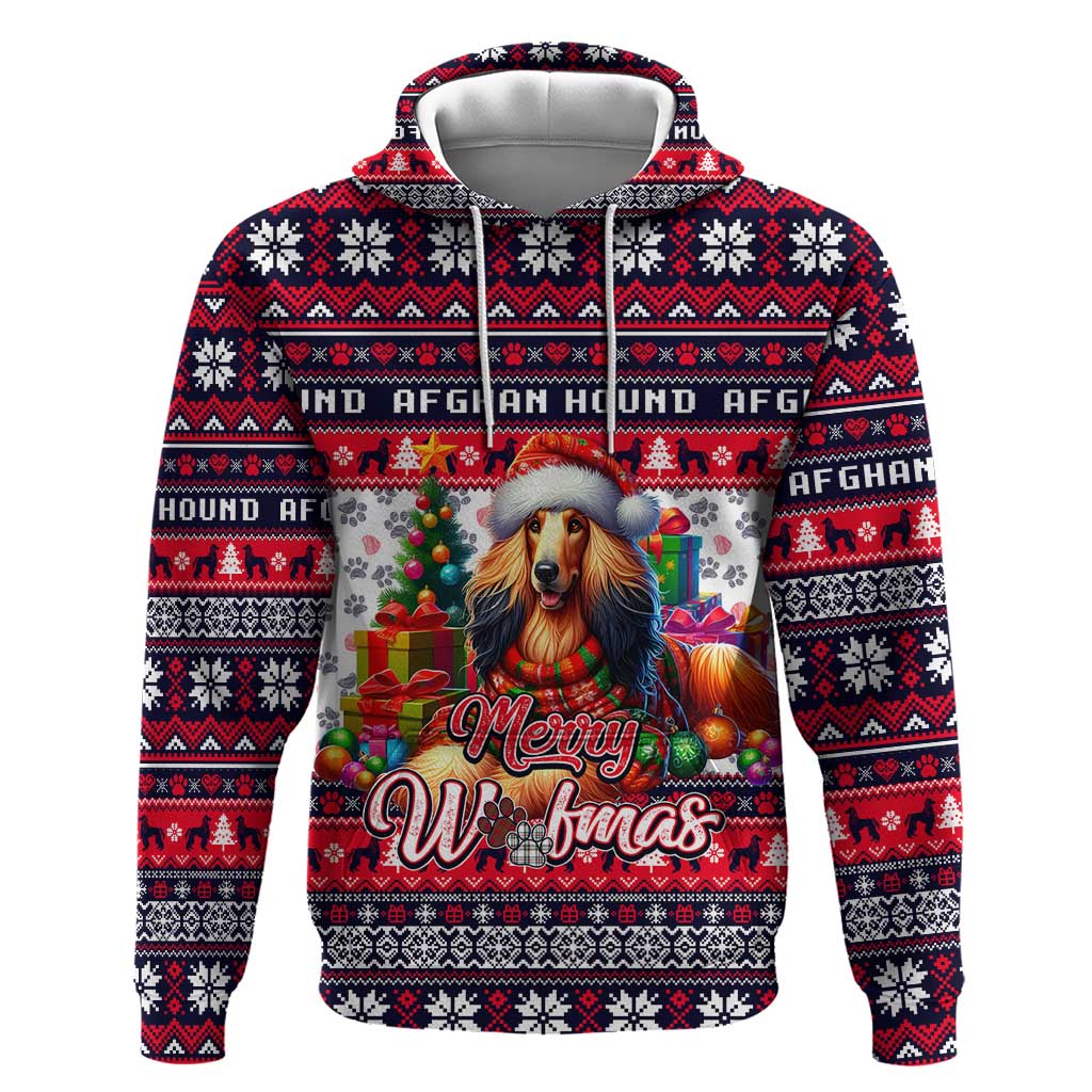 Afghan Hound Merry Woofmas Hoodie Christmas Dog Art Style DT02