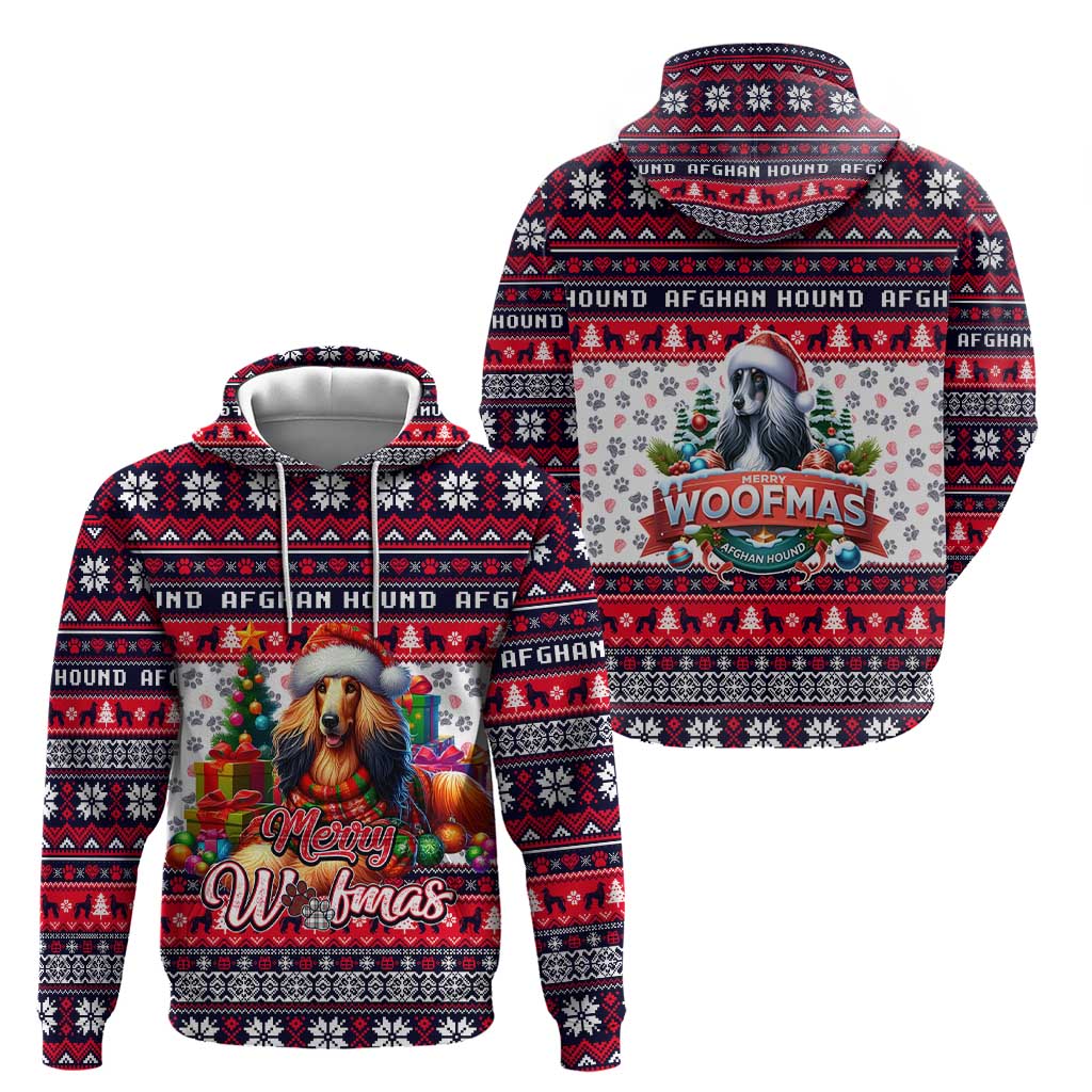 Afghan Hound Merry Woofmas Hoodie Christmas Dog Art Style DT02