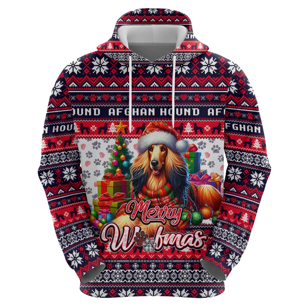 Afghan Hound Merry Woofmas Hoodie Christmas Dog Art Style DT02