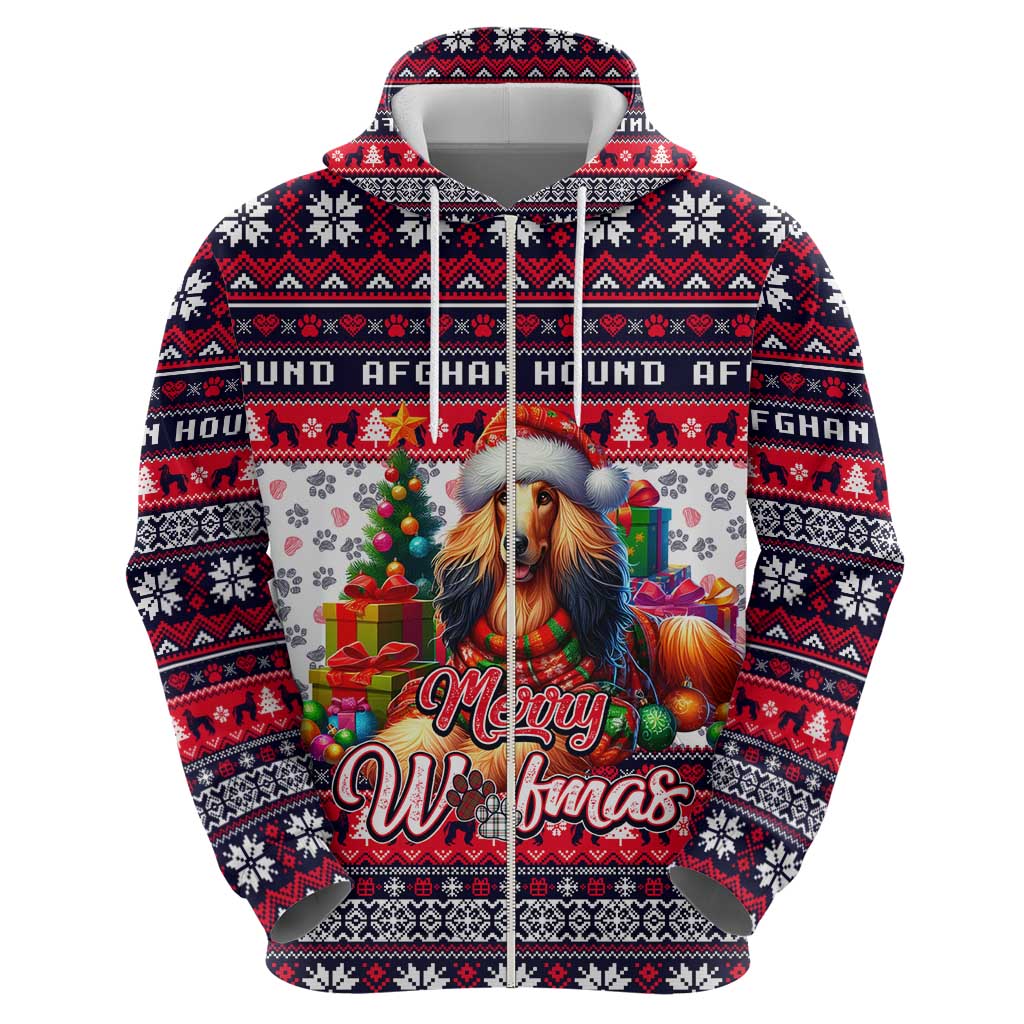 Afghan Hound Merry Woofmas Hoodie Christmas Dog Art Style DT02
