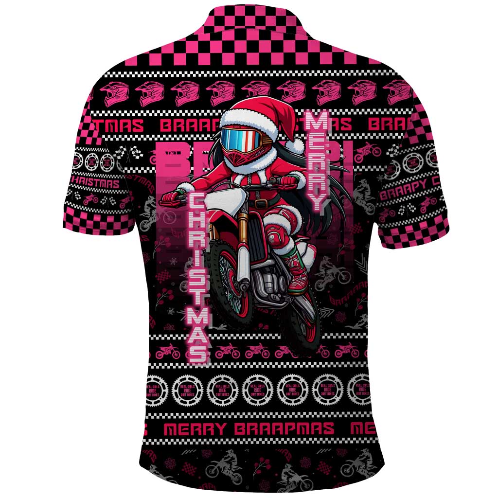 Braap Live A Girl Polo Shirt Christmas Merry Braapmas DT02