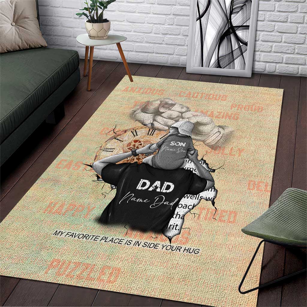 Gift for Dad - Personalized African Father and Son Area Rug DT02