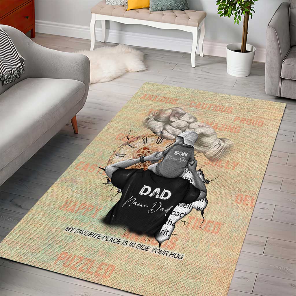 Gift for Dad - Personalized African Father and Son Area Rug DT02